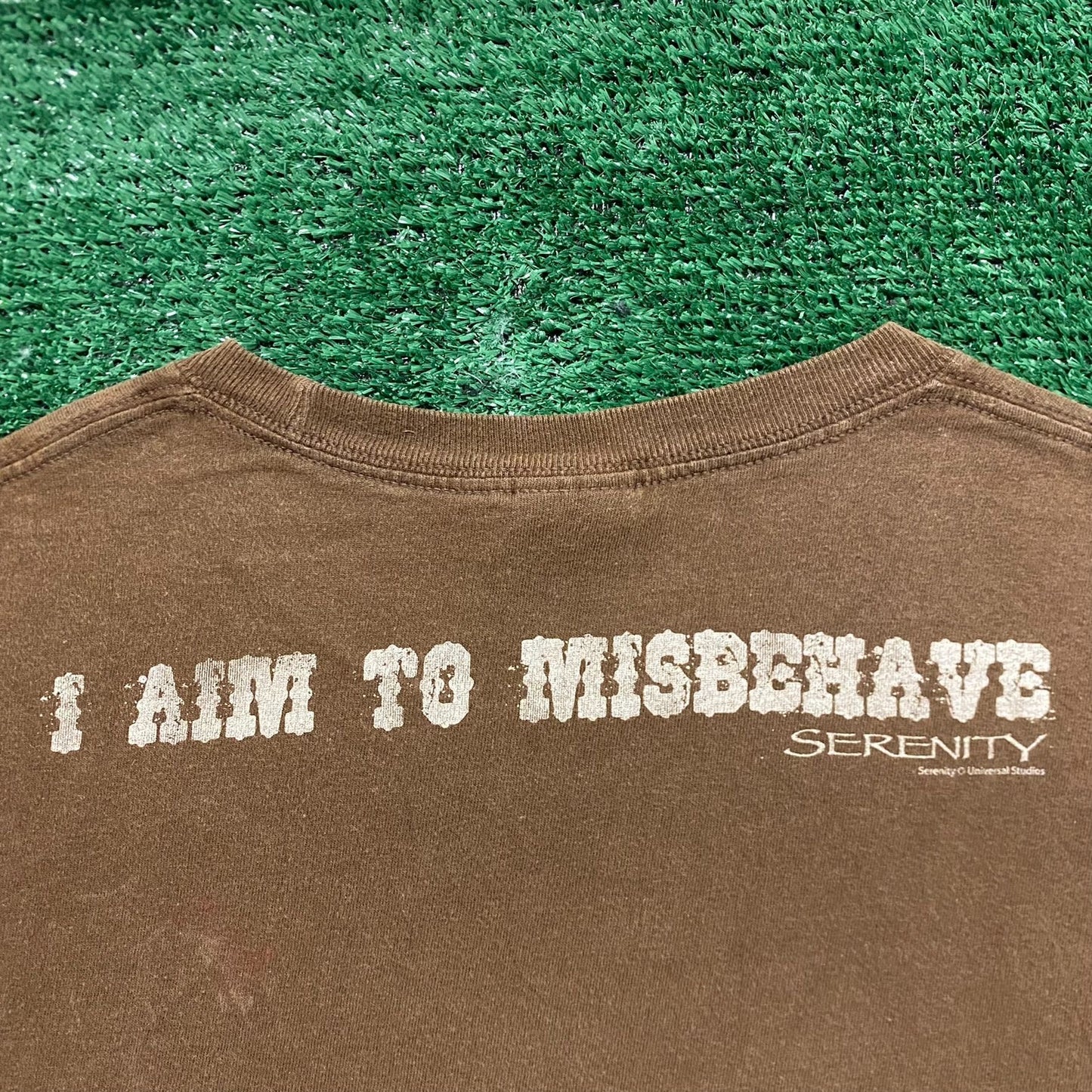 Vintage Y2K Sun Faded Tonal Browncoat Misbehave T-Shirt