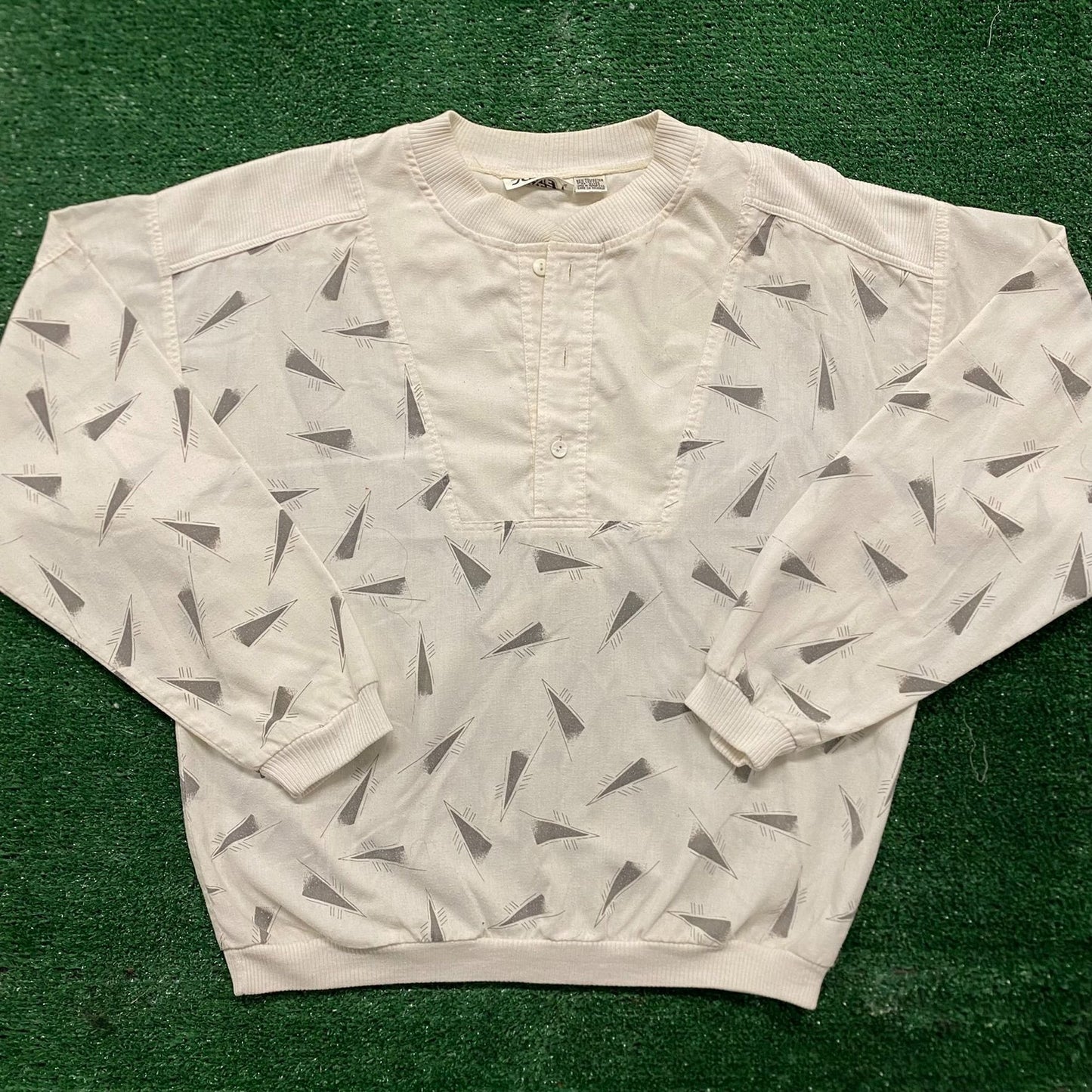 Vintage 80s Geometric Abstract Retro Pullover Sweatshirt