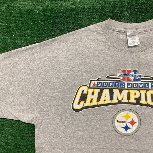 Vintage Y2K Pittsburgh Steelers Football Baggy NFL Gray Tee