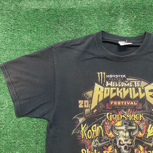 Vintage Y2K Rockville Metal Festival Shirt Rock Band Tour Tee