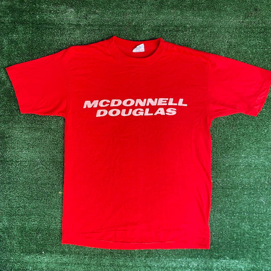Vintage 80s McDonnell Douglas Shirt Military Single Stitch Tee