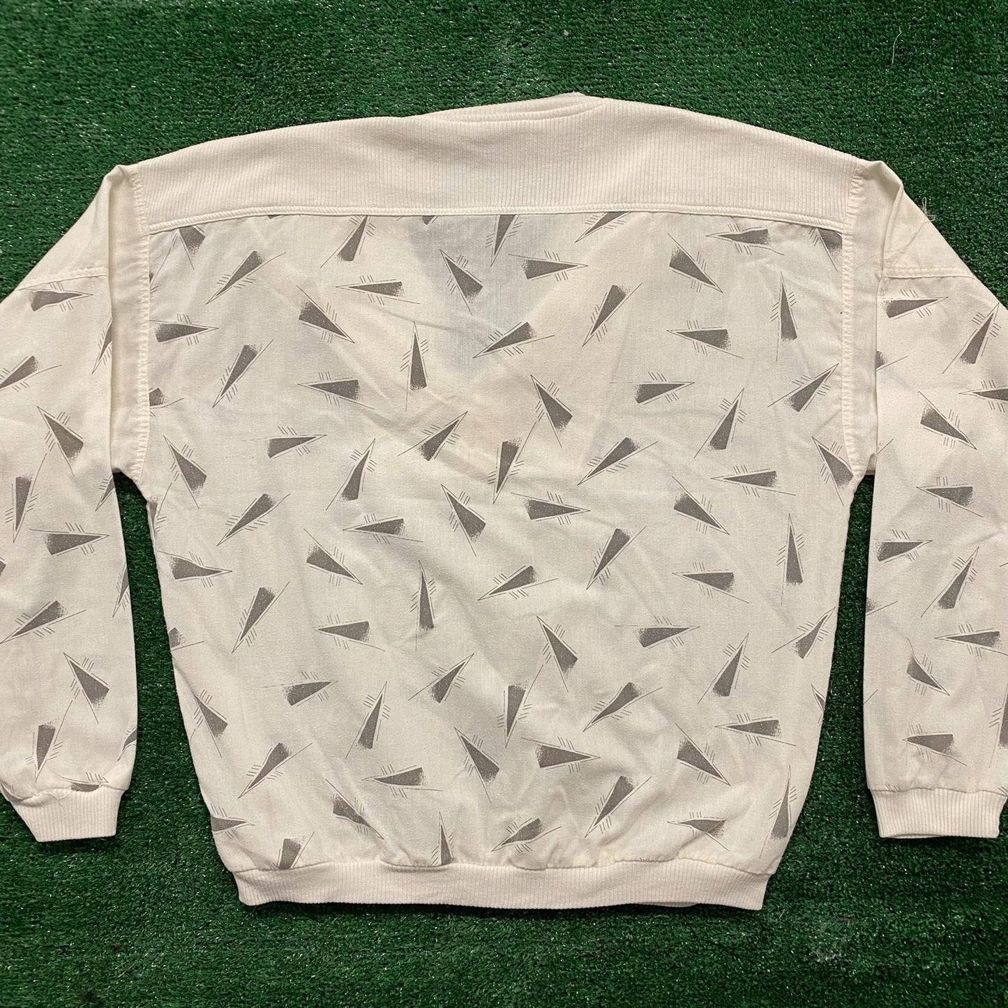 Vintage 80s Geometric Abstract Retro Pullover Sweatshirt