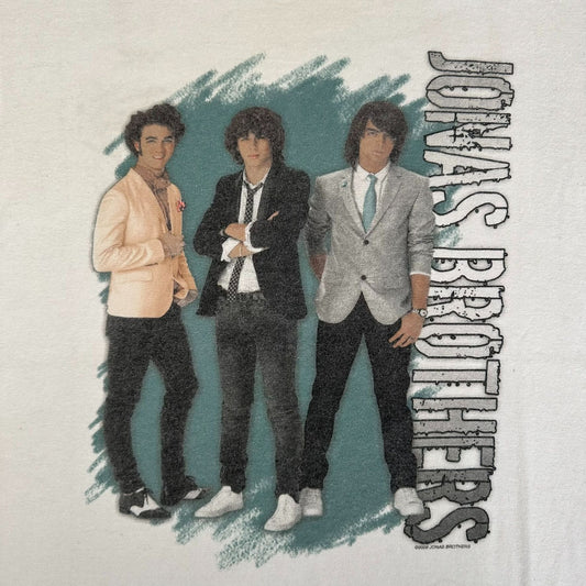 Vintage Y2K Jonas Brothers Tour 2008 T-Shirt White S Disney Channel