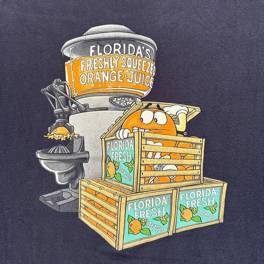 Vintage Y2K M&M's World Orlando T-Shirt Funny Florida Orange Juice Humor Navy L