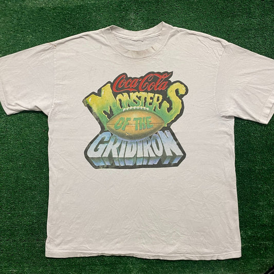Vintage 90s Baggy Coca Cola Coke Monsters Football T-Shirt