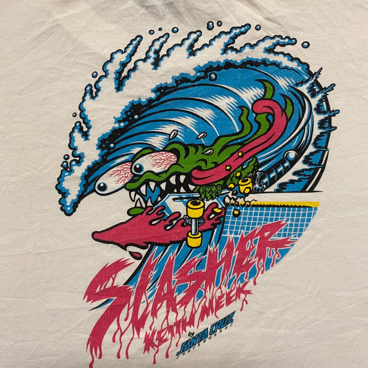Vintage Y2K Santa Cruz Keith Meek Slasher Skater Art T-Shirt