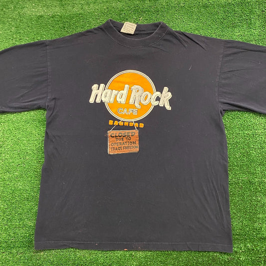 Hard Rock Cafe Baghdad Iraq Vintage Parody Humor T-Shirt