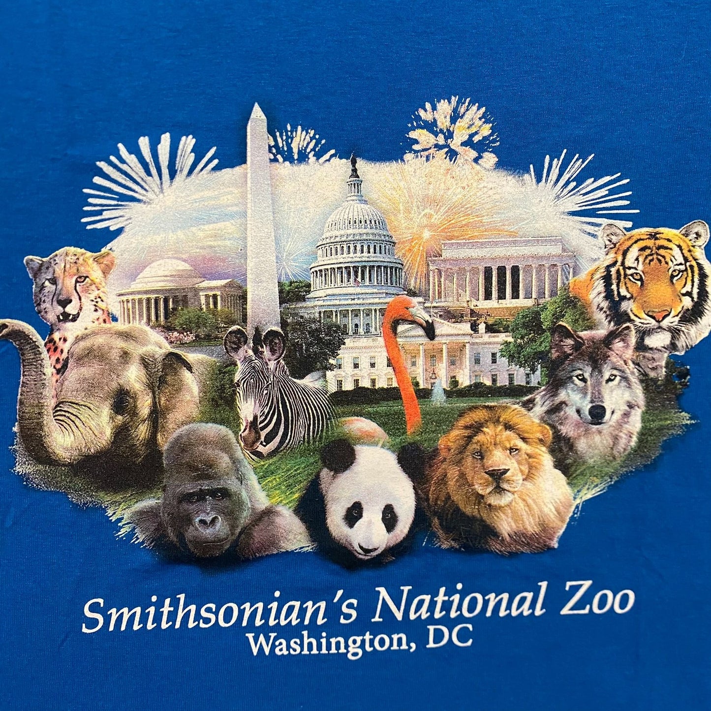 Vintage Y2K Smithsonian National Zoo Animals Nature T-Shirt