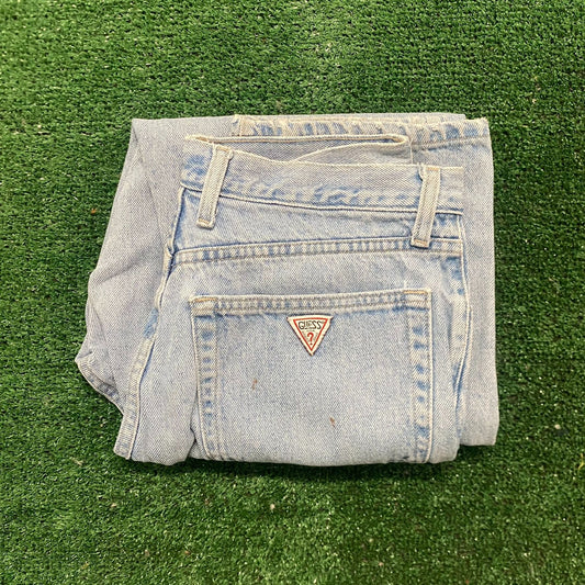 Vintage 90s Guess Stonewashed Faded Denim Baggy Jeans