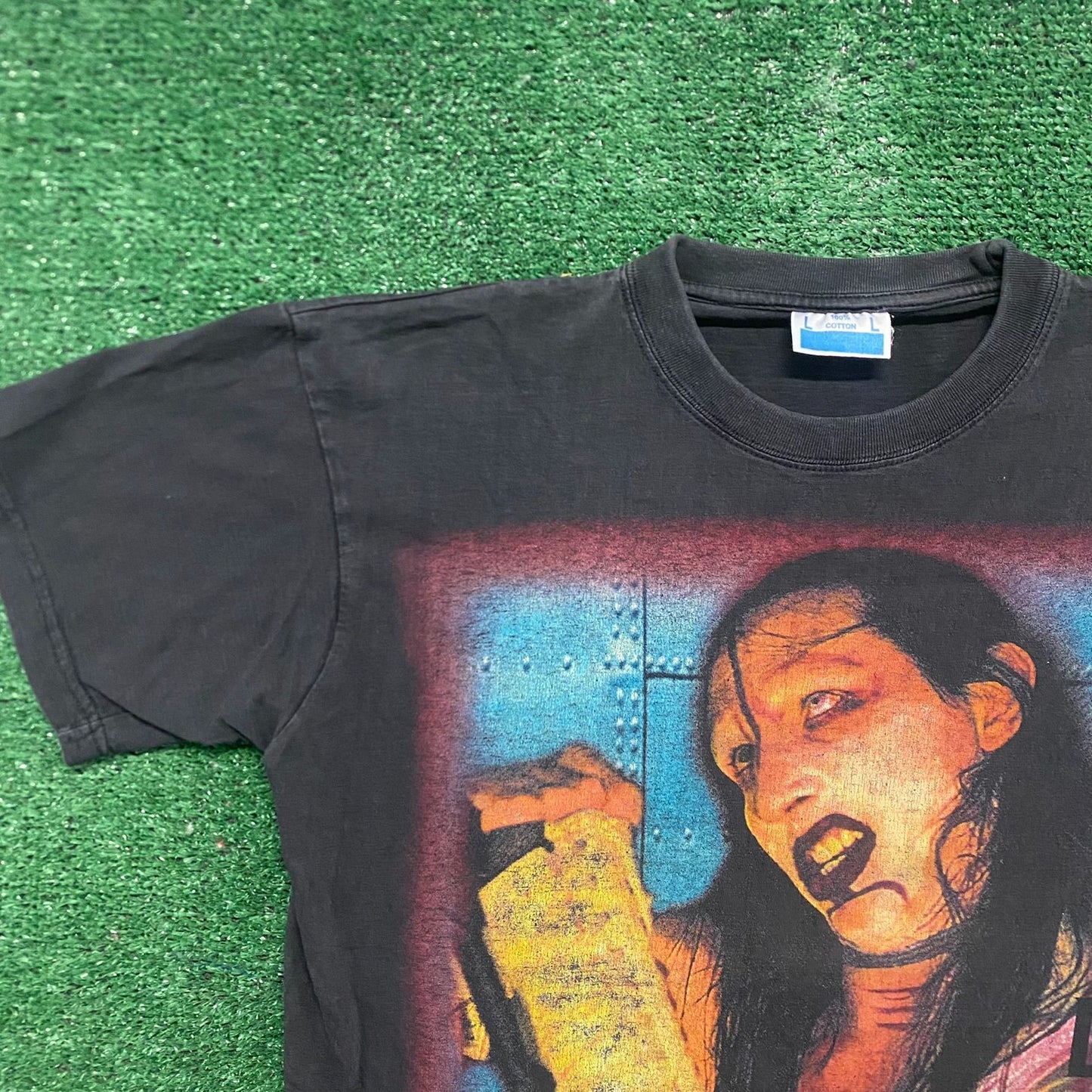 Vintage 90s Marilyn Manson Sun Faded Goth Metal Band Tee
