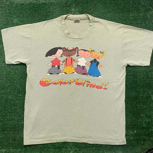 Vintage 90s Color Blind Slogan Single Stitch Punk Skater Tee