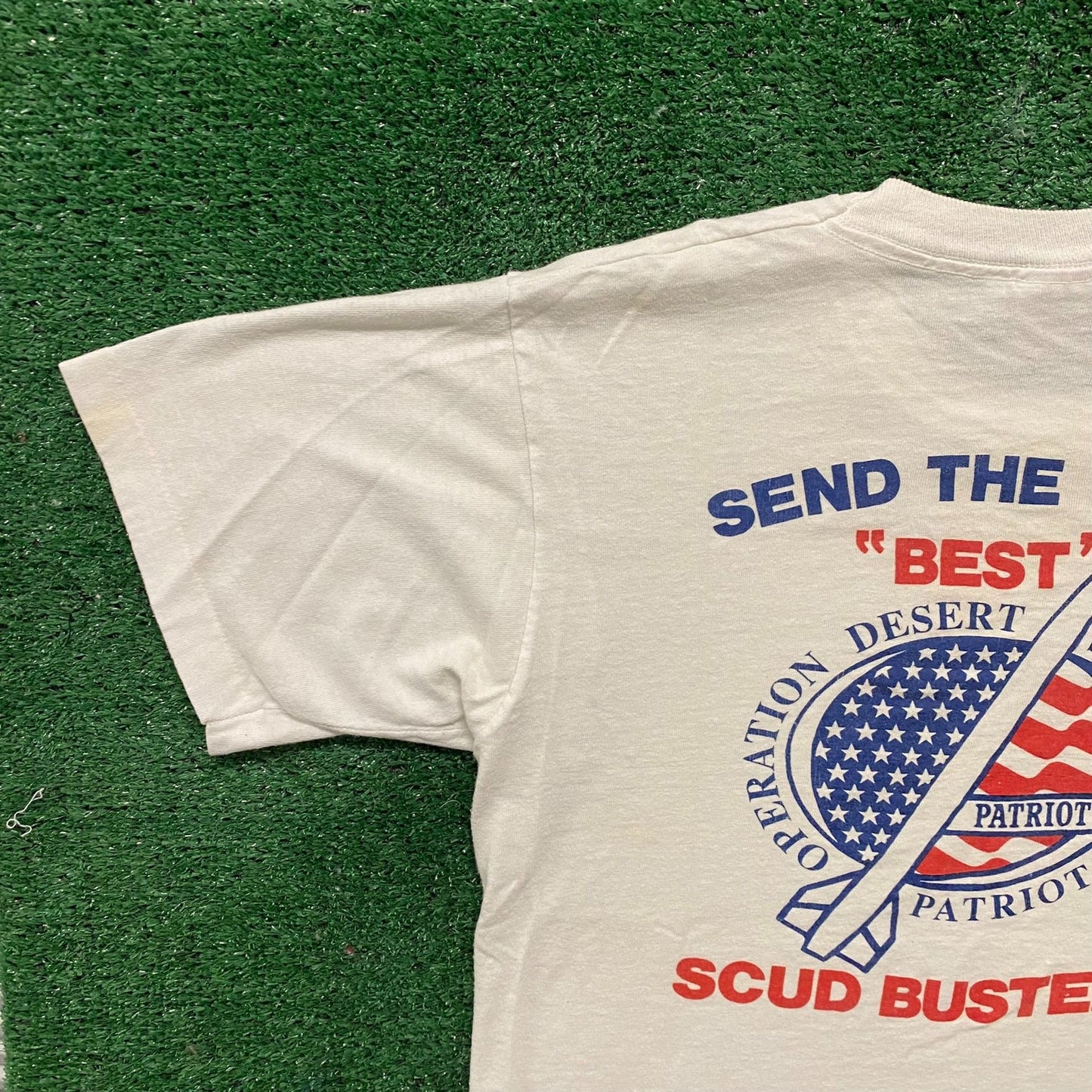 Vintage 90s Desert Storm Shirt USA Military Scud Missile Tee