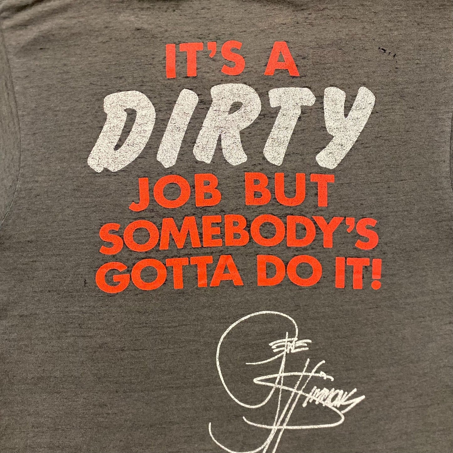 Vintage 80s KISS Gene Simmons Dirty Job Metal Band T-Shirt