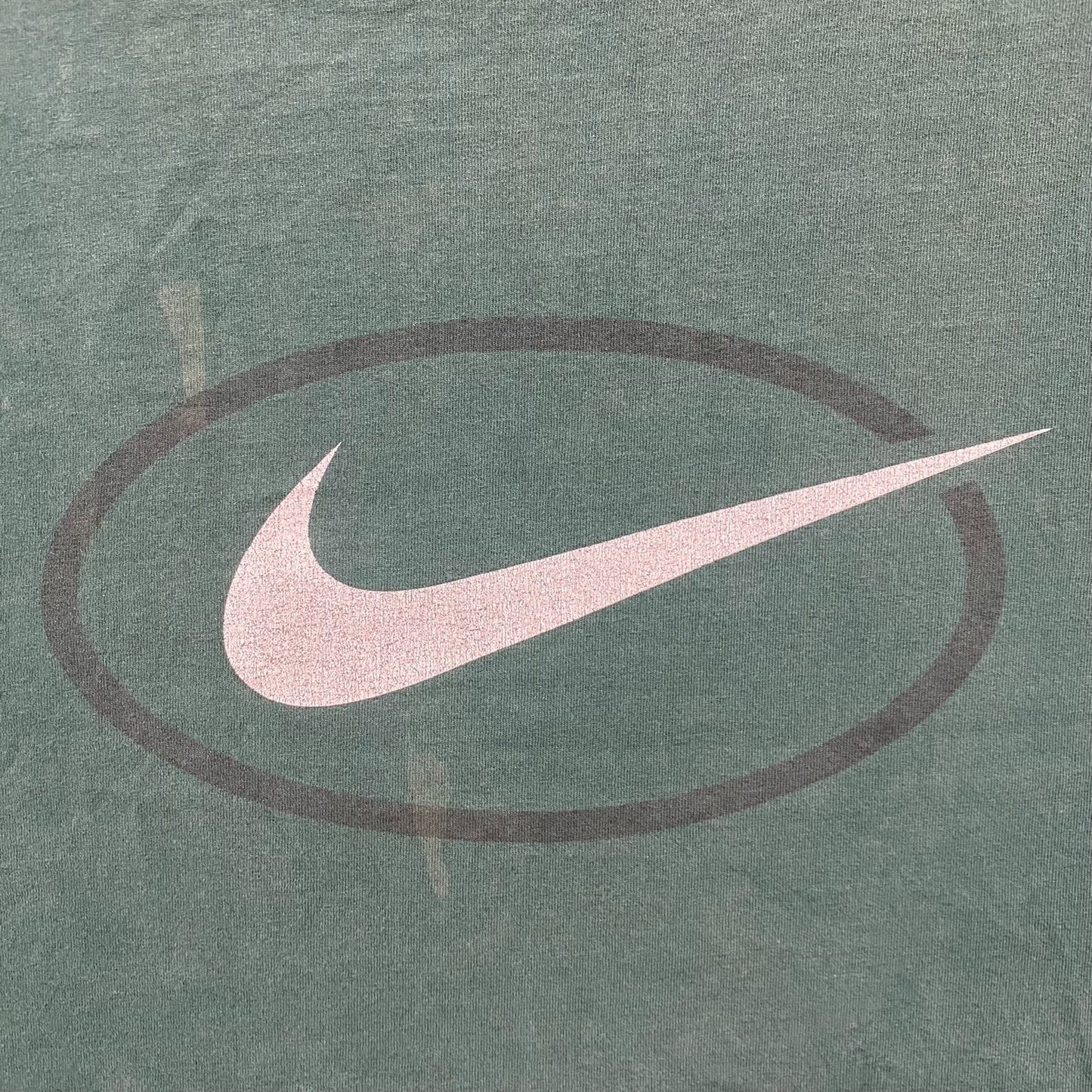 Vintage 90s Nike Center Swoosh Shirt Green Baggy Logo Tee