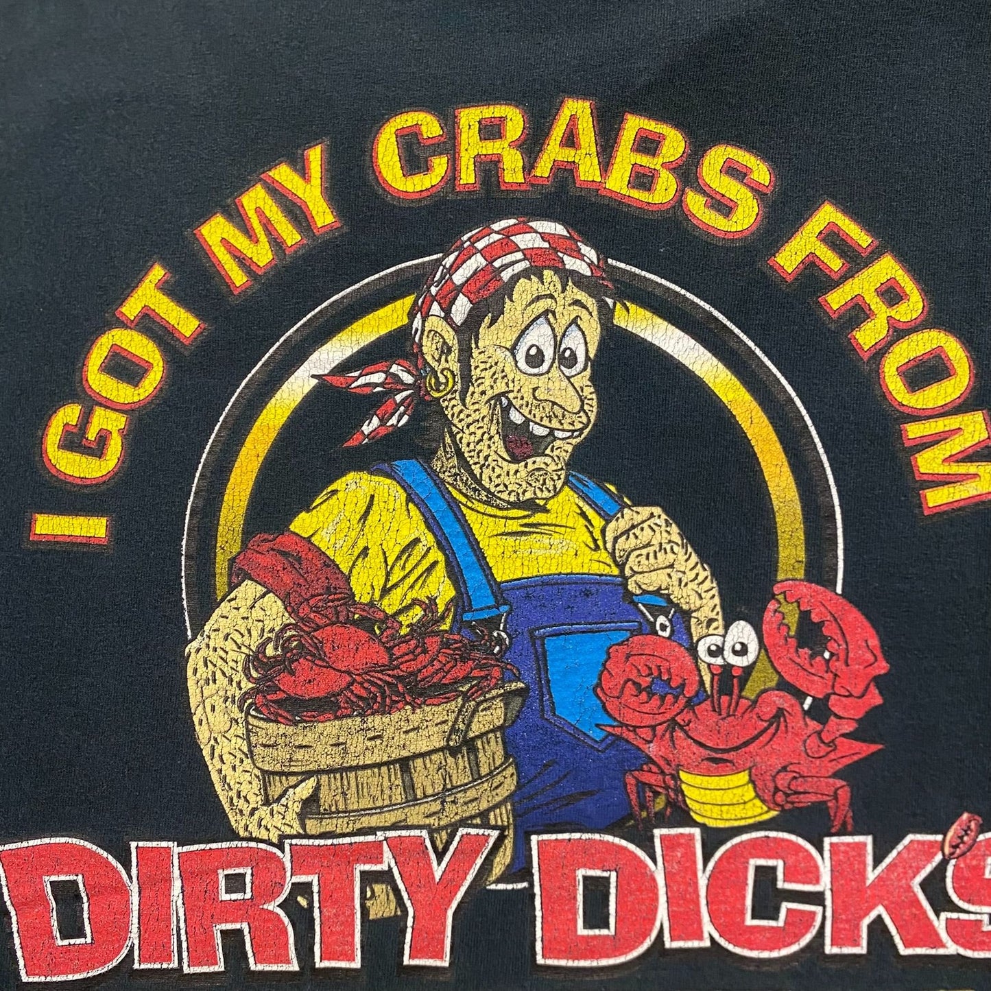 Dirty Dick's Crabs Vintage Myrtle Beach Humor T-Shirt