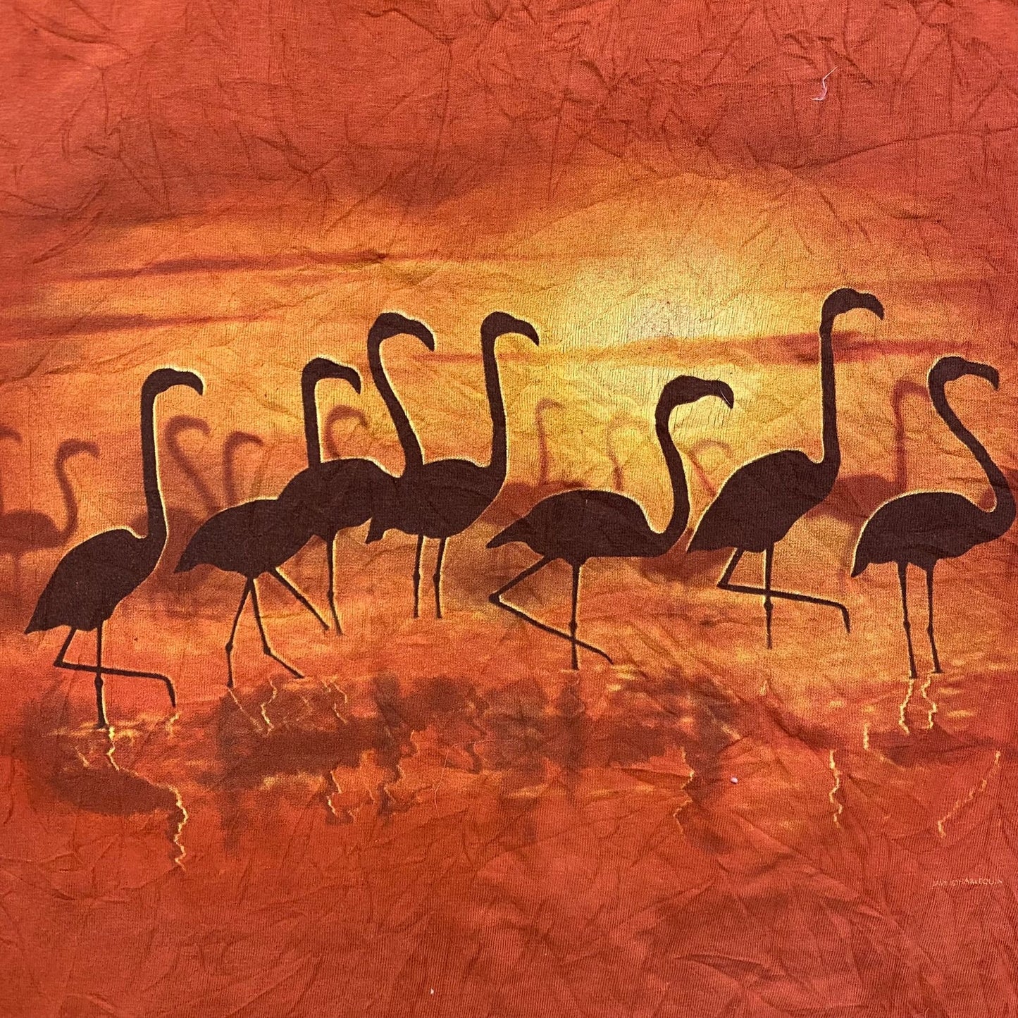 Vintage 90s Essential Flamingo Sunset Nature Animals T-Shirt