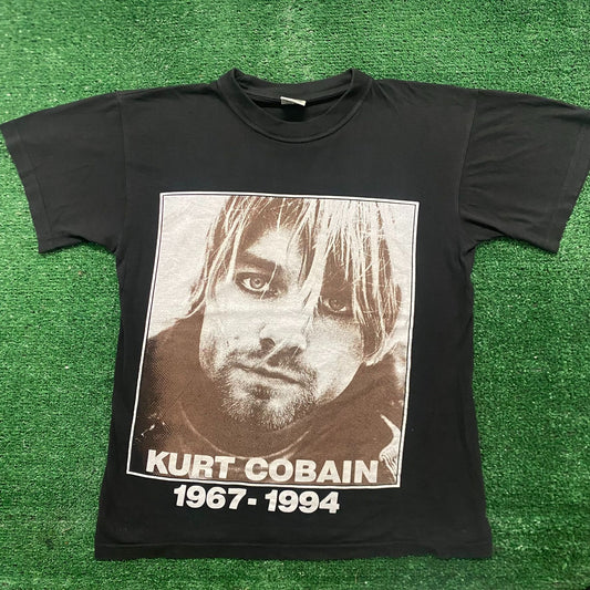 Vintage 90s Nirvana Kurt Cobain Memorial Grunge Band Tee