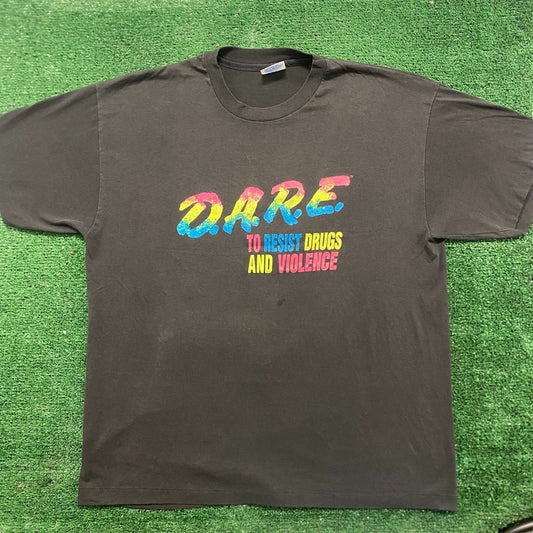 Vintage 90s DARE Neon Essential Single Stitch Sun Faded Tee