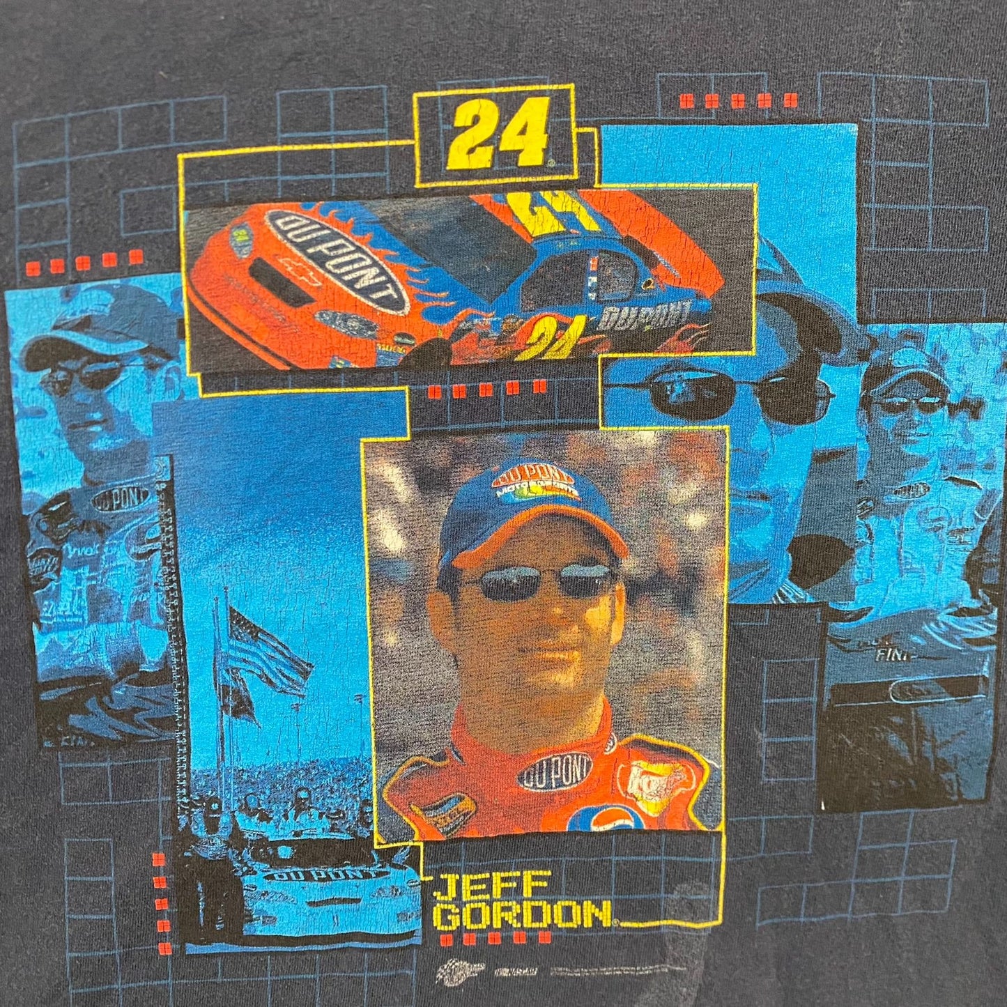 Vintage 90s NASCAR Jeff Gordon Racing Grunge Sun Faded Tee