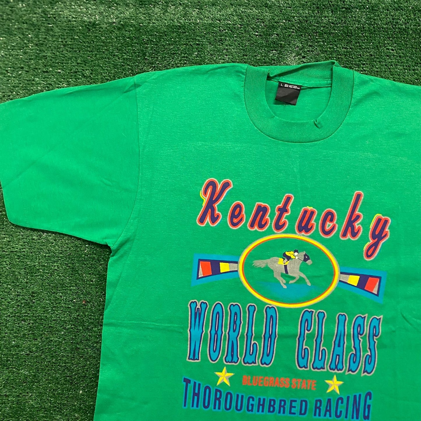 Vintage 90s Essential Kentucky Derby Racing Single Stitch T-Shirt