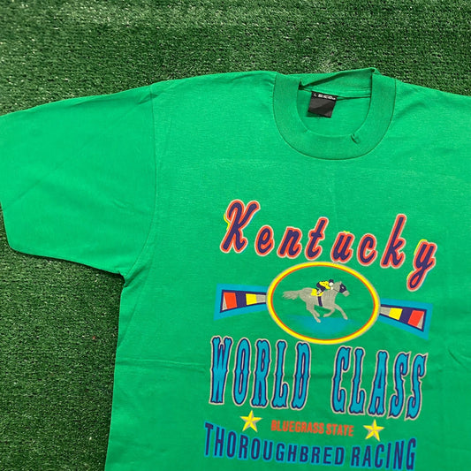 Vintage 90s Essential Kentucky Derby Racing Single Stitch T-Shirt