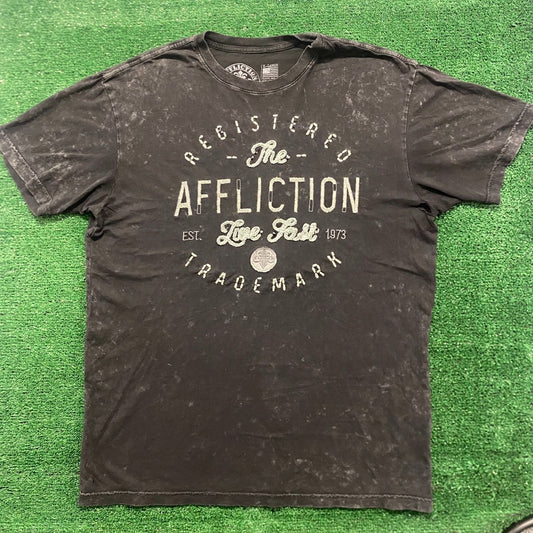 Affliction Live Fast Vintage Gothic Biker T-Shirt
