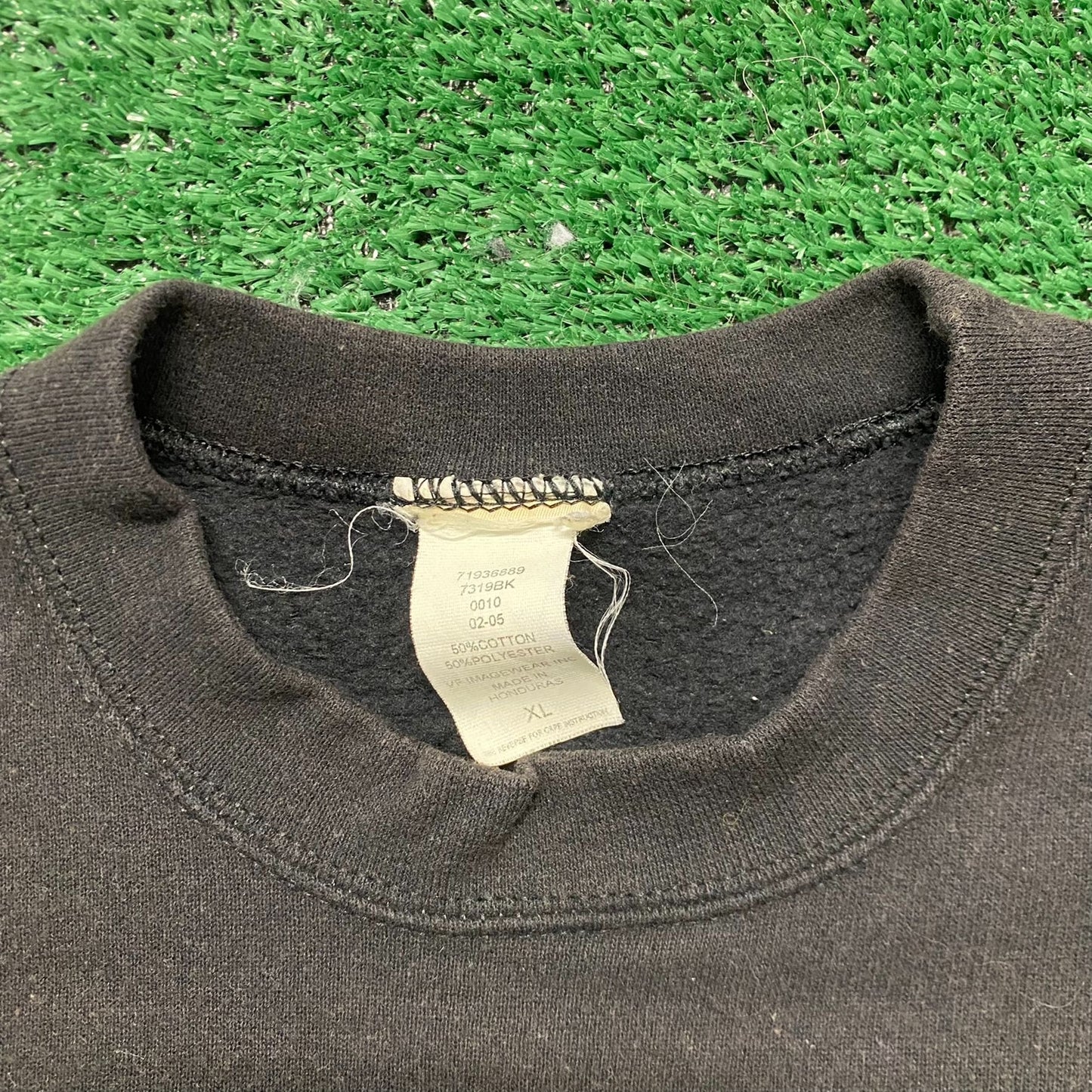 Vintage 90s Black Crewneck Sweatshirt Sun Faded Blank Plain