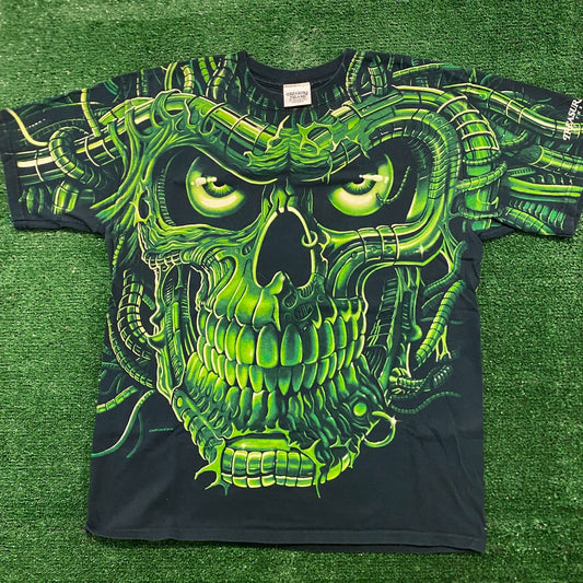 Terminator Robot Cyborg Skull AOP Vintage Movie T-Shirt