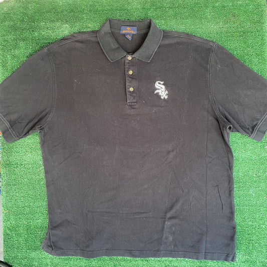 Vintage Y2K Chicago White Sox Polo Shirt MLB Logo Black