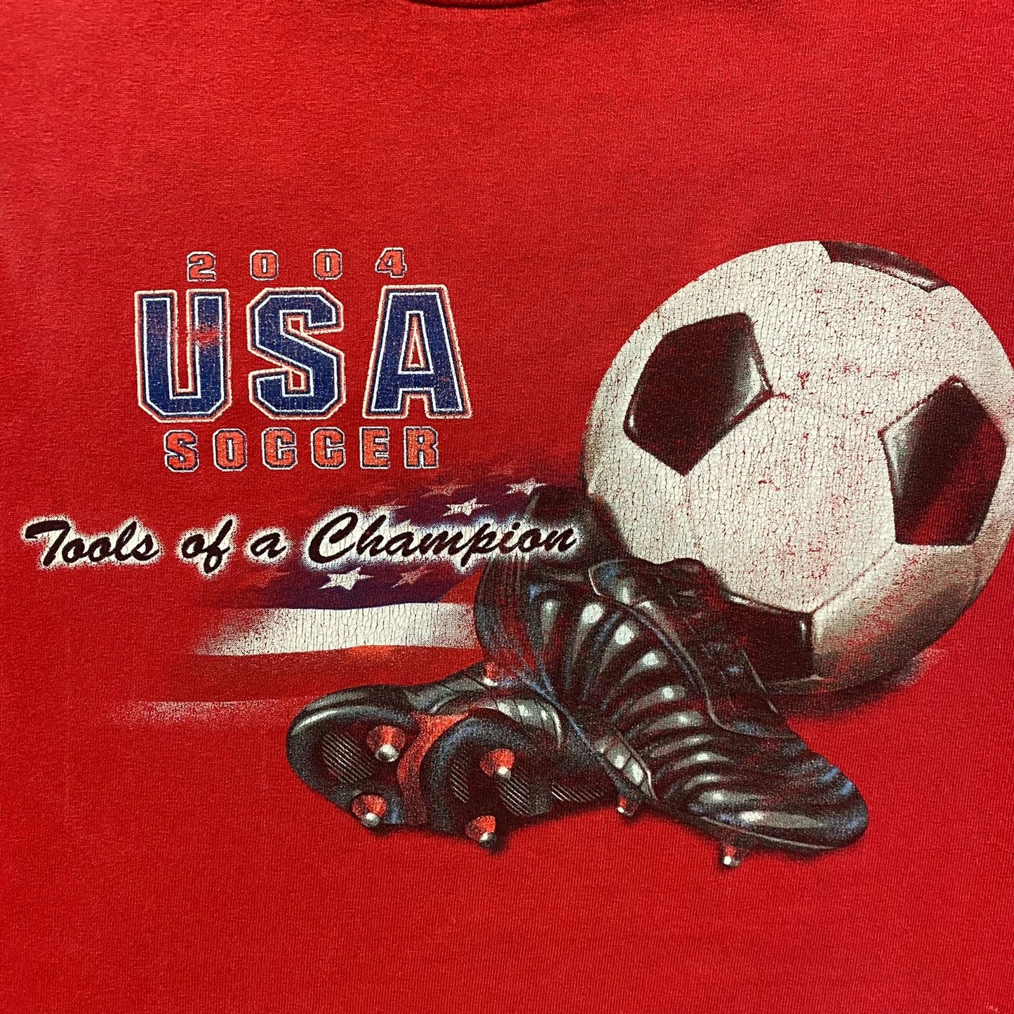 Vintage Y2K USA Soccer Shirt Red Olympics America Sports Tee