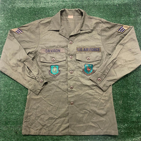 Vintage 90s US Air Force USAF Military Uniform Field Shirt