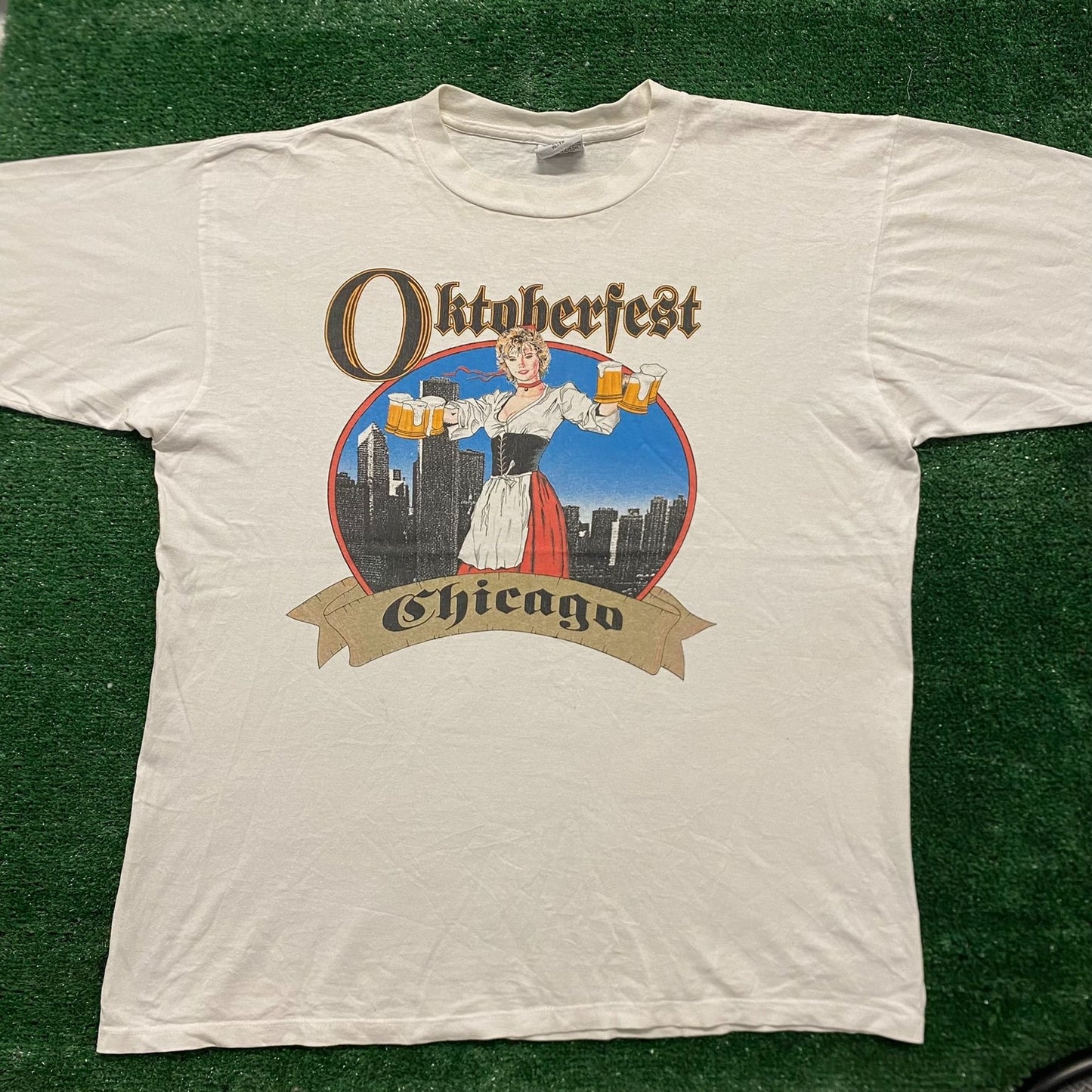 Vintage 90s Oktoberfest Chicago Beer Maiden Single Stitch Tee