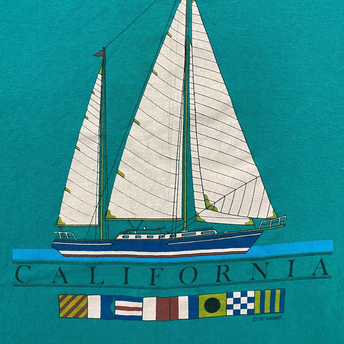 Vintage 90s California Nautical Tourist Single Stitch Tee