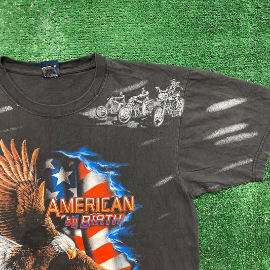 Vintage 90s Essential Biker By Choice USA Punk AOP T-Shirt