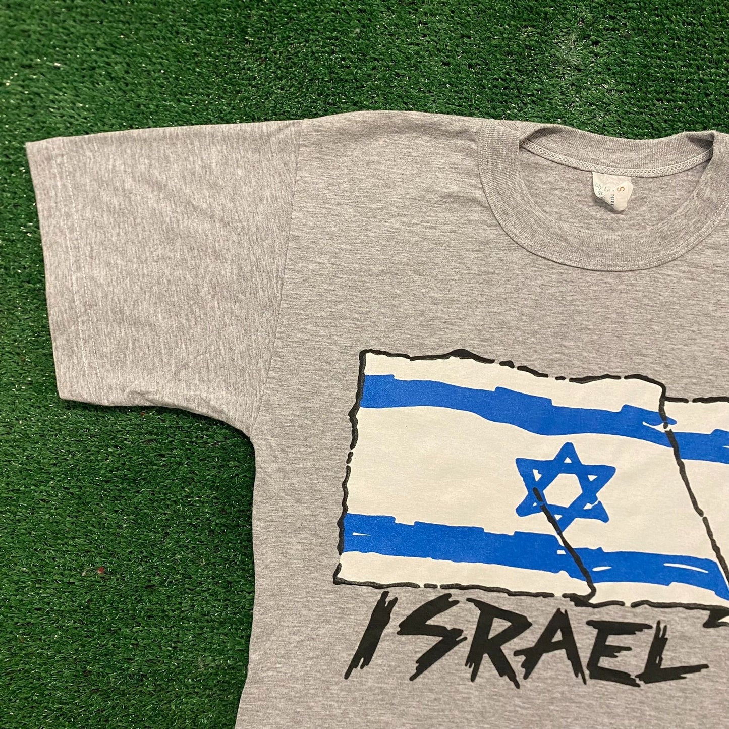 Vintage Y2K Essential Israel Flag Tourist T-Shirt