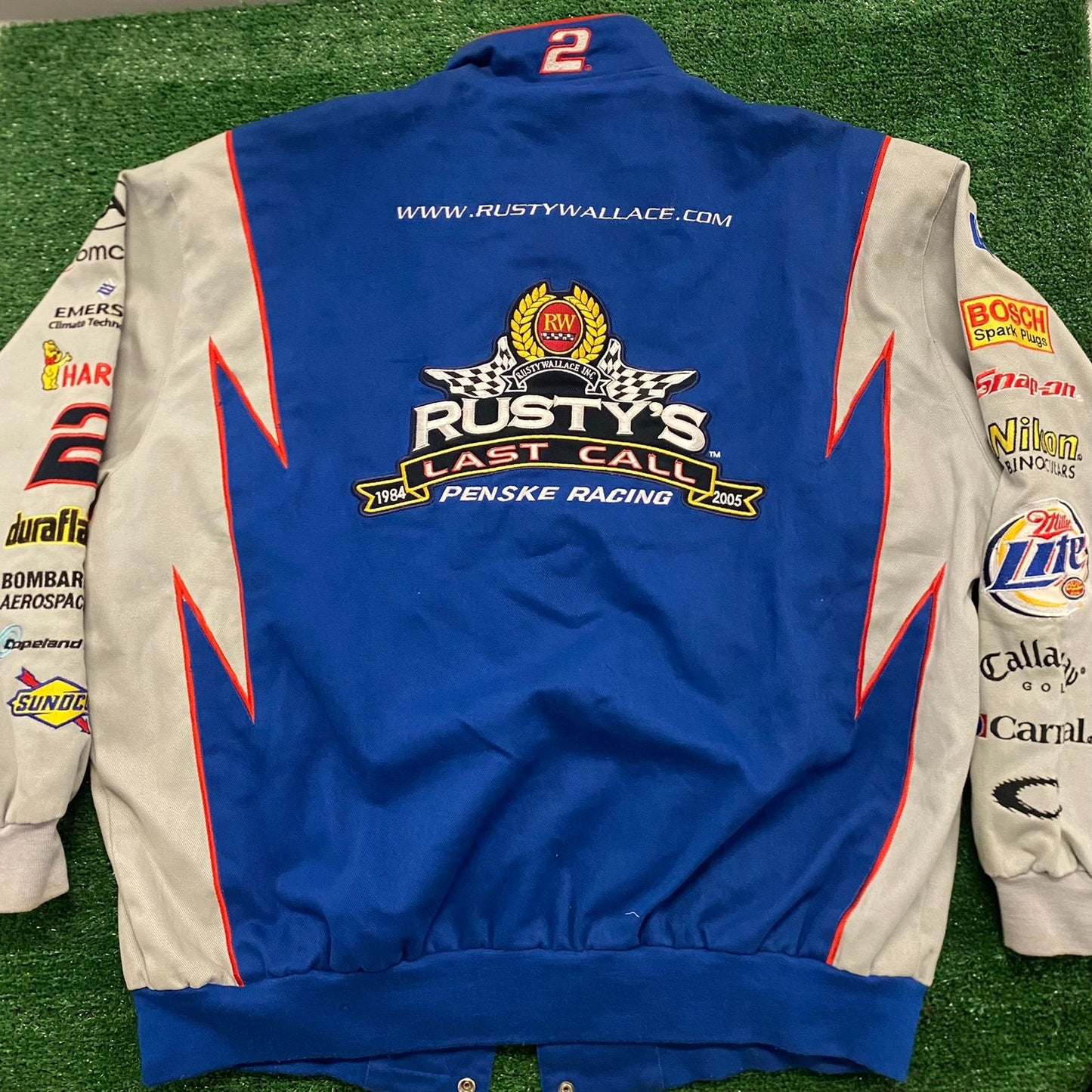 Rusty Wallce Miller Lite Beer Vintage NASCAR Racing Jacket