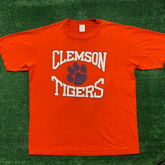 Vintage 80s Clemson Tigers Single Stitch College Sports Tee