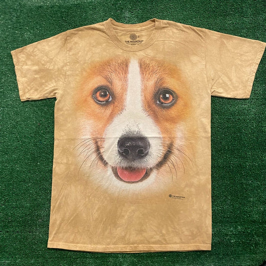 Vintage Y2K Essential The Mountain Corgi Dog Face T-Shirt