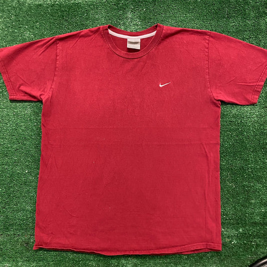 Vintage Y2K Nike Off Center Solo Swoosh Logo Athletic Tee