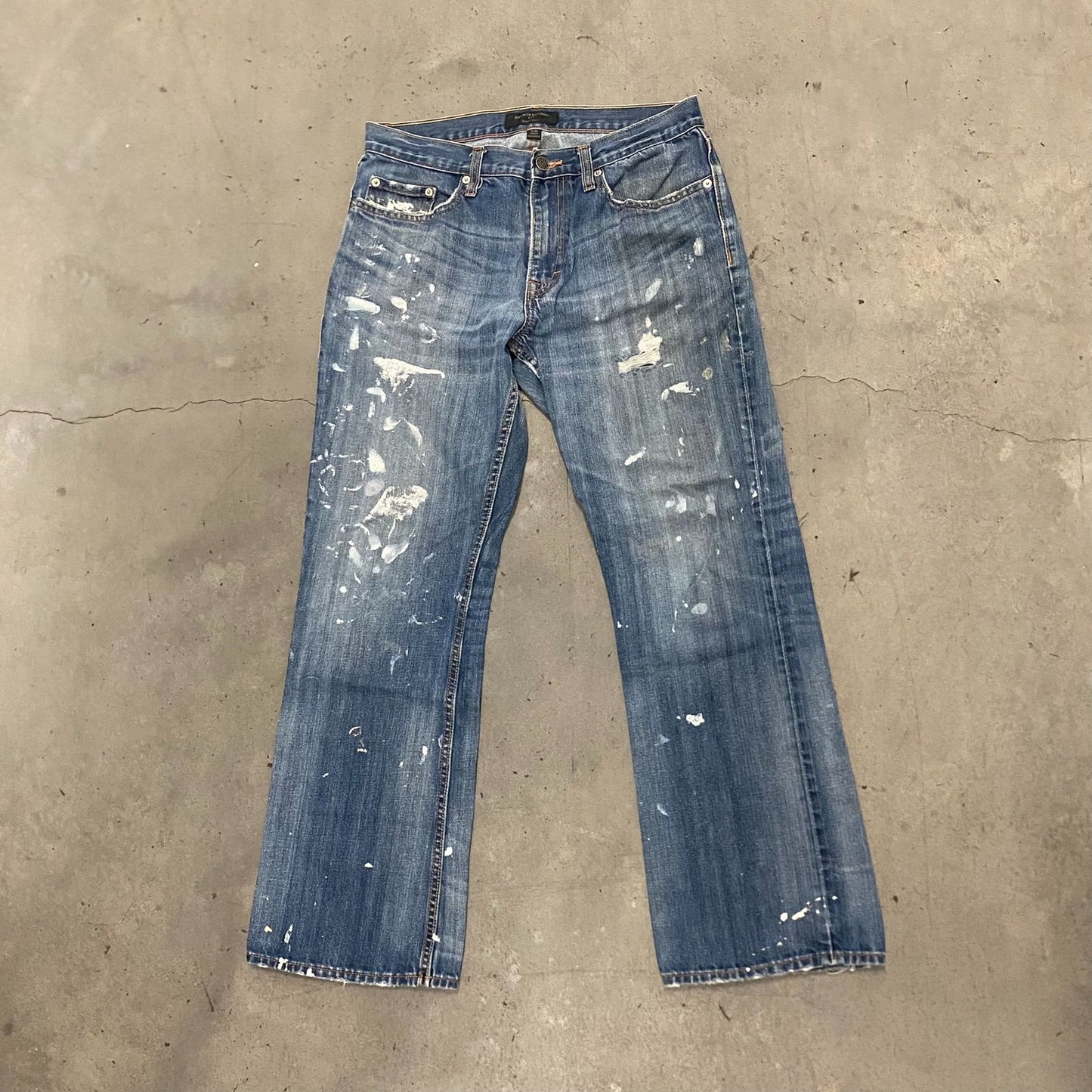 Vintage Y2K Boot Cut Essential Painted Faded Denim Jeans