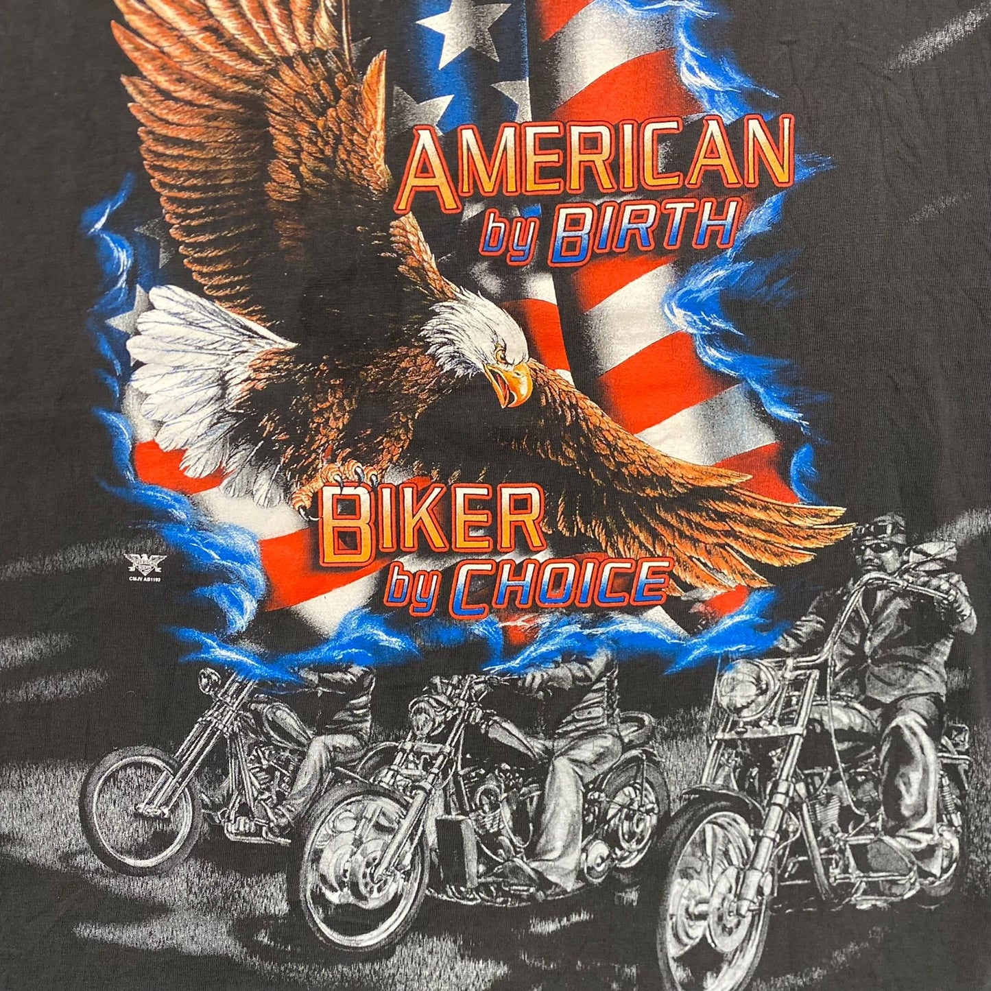 Vintage 90s Essential Biker By Choice USA Punk AOP T-Shirt