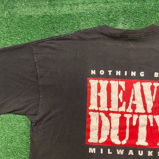 Vintage 90s Milwaukee Heavy Duty Logo Sun Faded Baggy Tee