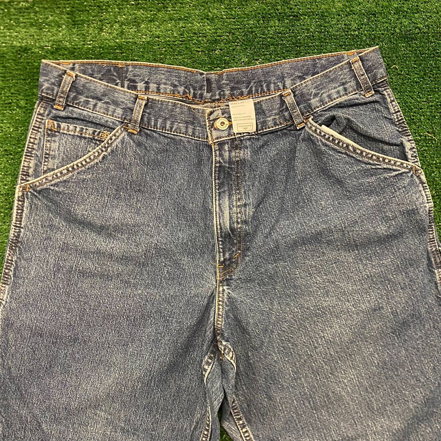 Relaxed Fit Vintage Denim Carpenter Jeans Workwear Pants