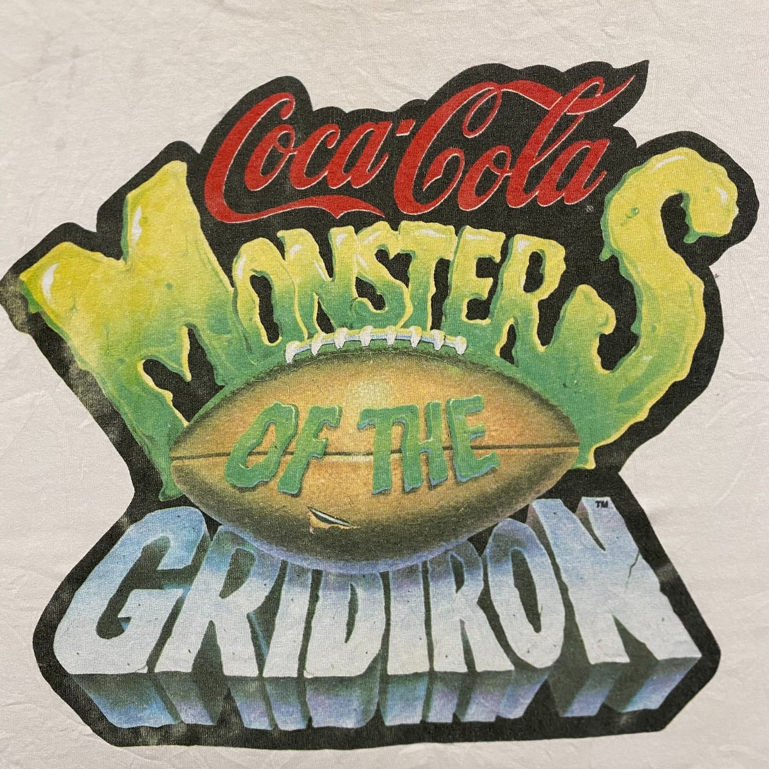 coca cola monsters of the gridiron Vintage 90s Baggy Coca Cola Coke Monsters Football T-Shirt – Agent Thrift