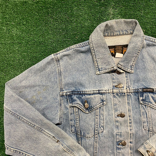Vintage 90s Harley Davidson Essential Denim Trucker Jacket