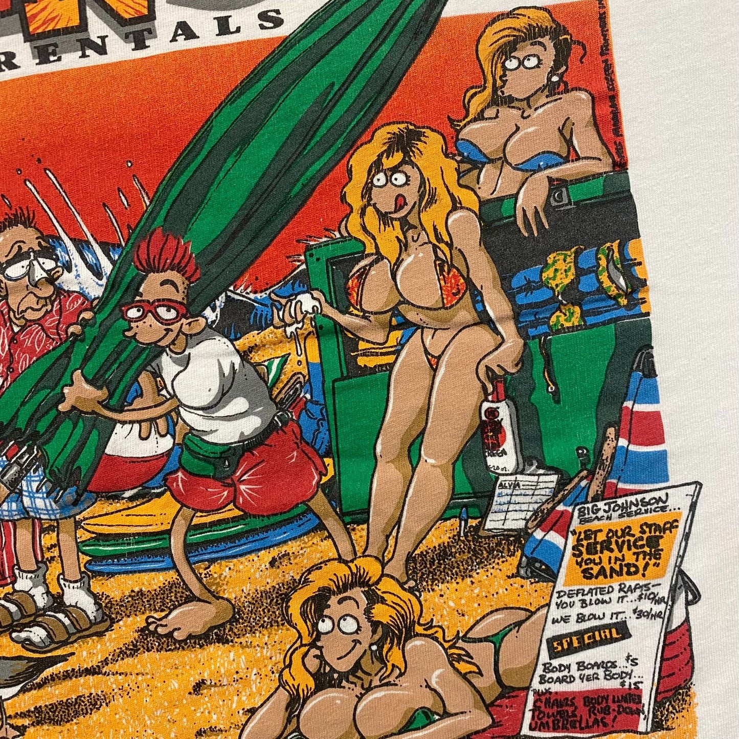 Vintage 90s Big Johnson Beach Rentals Single Stitch T-Shirt