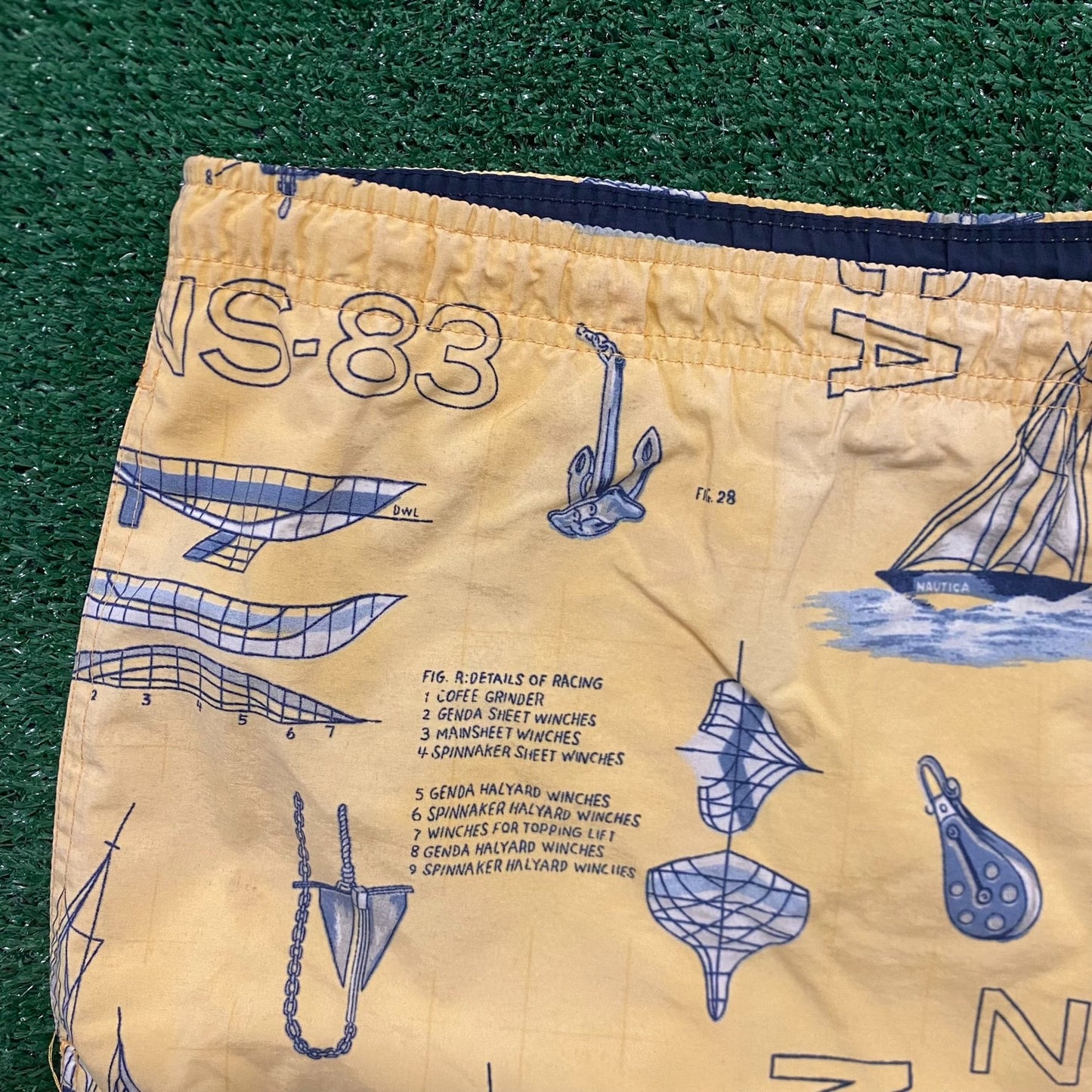 Nautica Swimwear Sailboats Sailing Vintage 90s Swim Trunks