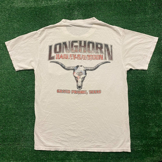 Vintage Y2K Harley Davidson Texas Skull Essential Biker Tee