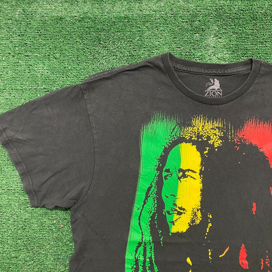Vintage Y2K Bob Marley Face Art Essential Reggae Band Tee