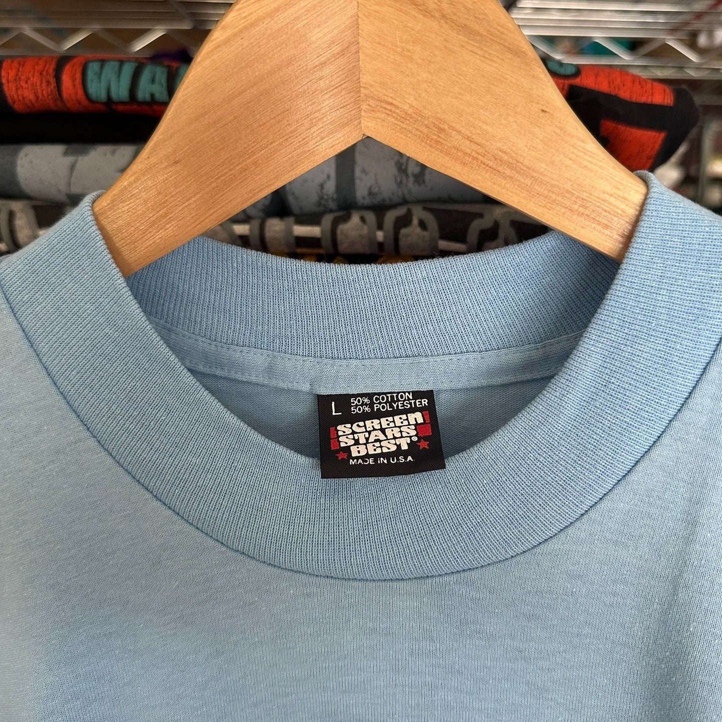Vintage 80s Iowa Soybean Expo T-Shirt Farmer Agriculture Single Stitch Blue L
